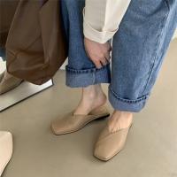 Shevalues ​​Sandalias planas para mujer 2025 moda verano al aire libre fondo suave mulas zapatos casuales de punta cuadrada señora cómodas zapatillas de casa - details 8