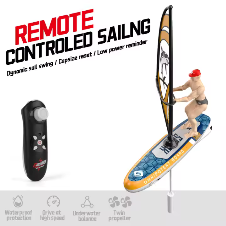 Barco RC de 2,4 GHz, barco de juguete con Control remoto, barco de carreras de agua, juguetes acuáticos al aire libre, velero RC para niños, regalos de cumpleaños - 1