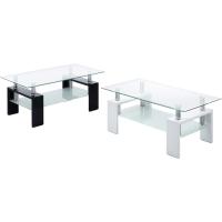 Mesa de Cristal Blanco Brillante Estilo Centro para Sala de Estar Medidas 110 cm x 60 cm x 45 cm - details 3