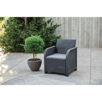 Conjunto de Jardín Sanremo con Dos sillones y sofá de 3 plazas con Mesa Auxiliar, Resina imitación ratán Trenzado - details 9