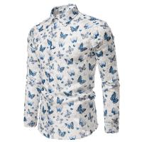 Camisa à manches longues imprimée papillon pour hommes, nuevo diseño de modo, lujo, chemises à pampilles 3D, fête décontractée, chemises de boîte de nuit, scène, printemps - details 11