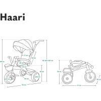 Haari Bicicleta 2 en 1 Menores hasta 25 kg 1,5-5 años Triciclo- Carrito Cesta espaciosa, Bolsa y portavasos Cinturones de 3 Puntos con Fundas Toldo Reposapiés Azul Oscuro - details 38