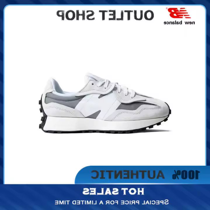 LETEN 【100% AUTÉNTICO】 NB 327 Zapatillas blancas U327WED Zapatillas deportivas de moda unisex para hombres y mujeres Pegatinas de pared - 1