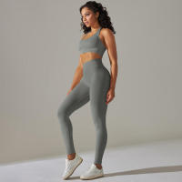Conjunto de Yoga para Mujeres Ropa Deportiva de Alta Cintura, Top de Deportiva de Punto, Leggings, Bra Conjunto de Gimnasio - details 23