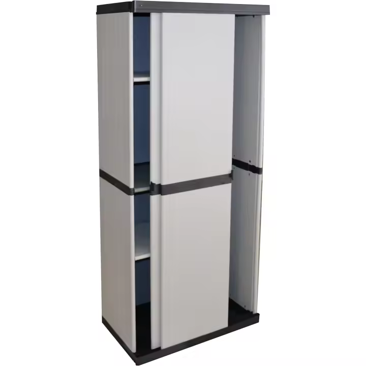 Armario Multiuso con escobero, Gris, 68x40,5x168 cm - 1