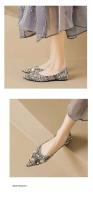 Cómodos zapatos planos con lazo plateado y vestido de cuña baja, zapatos de ballet informales ligeros - details 1