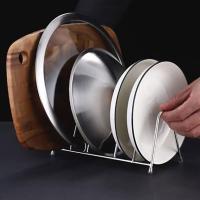 Estante de almacenamiento de tapa de olla de acero inoxidable, soporte para tabla de cortar a prueba de humedad, ahorro de espacio, estante Vertical para tabla de cortar - details 3