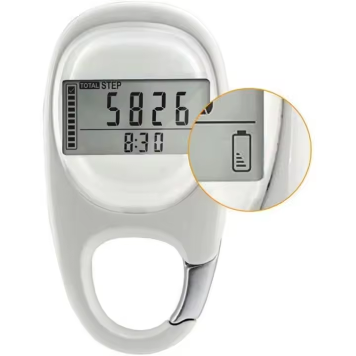 Podómetro digital 3D con clip Contador de pasos para hombres, mujeres y niños Seguimiento de pasos y Mallas/km Calorías cortadas Color aleatorio - 1