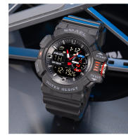 Reloj militar para hombre, resistente al agua, con manecillas luminosas, digital, pulsera de goma, deportivo, 50M, 8043 - details 14