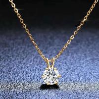 Collares con colgante de diamantes de moissanita de oro auténtico de 14k con cadena de plata de ley 925 para mujer, regalos de compromiso de boda y San Valentín - details 8