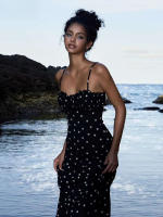 Vestido clásico de moda para mujer con tirantes finos y espalda descubierta ajustado al cuerpo, traje de moda para mujer de verano. - details 3