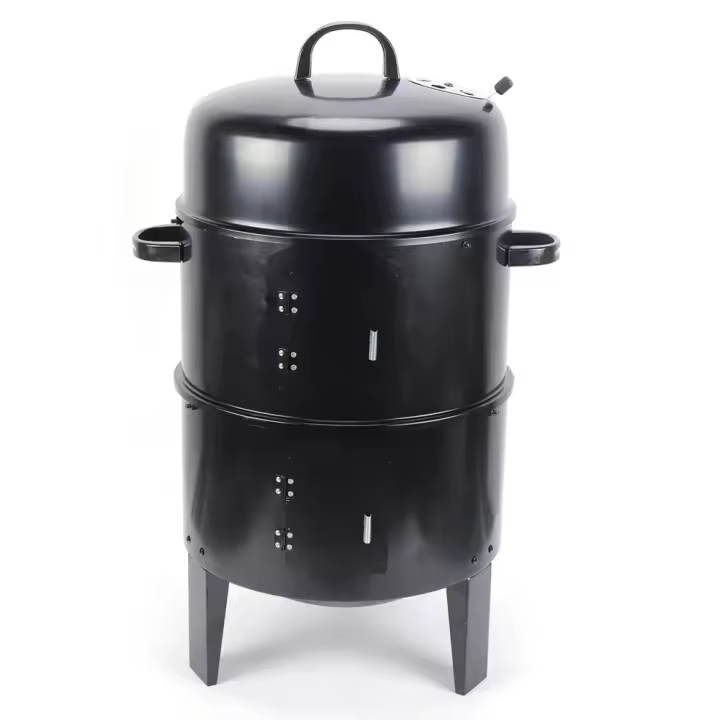 Horno para ahumar, barbacoa de carbón vegetal 3 en 1, horno ahumador con 2 parrillas, termómetro y amortiguador ajustable - 1