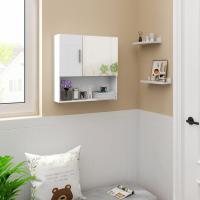 Mueble de Espejo Ajustable Estante con 4 Compartimentos Interiores y 1 Abierto MDF Blanco - details 1
