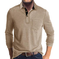 Camiseta Polo Básica de Manga Larga con Solapa para Hombre - details 47