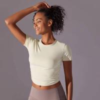 Camisetas deportivas de manga corta para mujer, camisetas deportivas de color sólido para entrenamiento, gimnasio, correr, ropa deportiva - details 30