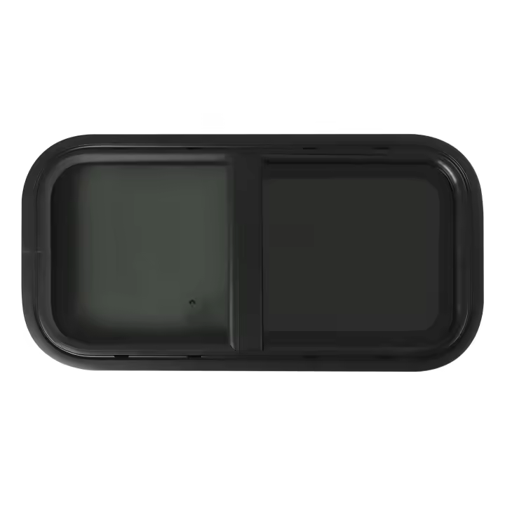 Ventana corredera lateral para caravana, ventana negra de 600x300mm con pantalla, para autocaravanas y remolques - 1