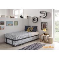 Cama Nido con 2 somieres Estructura Reforzada Doble Barra Superior + Patas, Acero, 90x190 cm - details 1