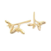Perlas de latón de alta calidad con baño de oro de 18K, media perforación, para conectar dijes, tapas de perlas, accesorios para la fabricación de joyería DIY para mujeres - details 43