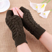 Guantes de medio dedo para Mujer, manoplas suaves y cálidas de lana, para el brazo, Invierno - details 8