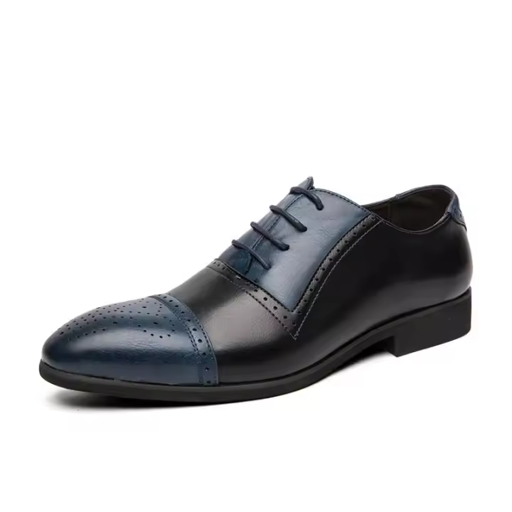 Vestido de hombre Zapatos Oxford con cordones Moda Zapatos de cuero de negocios de color sólido de gran tamaño - 1