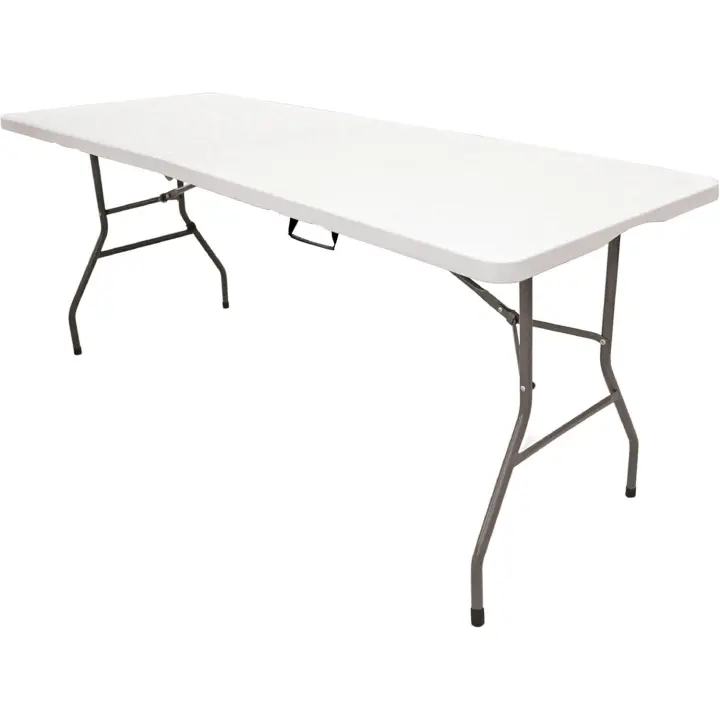 Mesa de Camping Portátil de Resina HDPE 240cm Uso Interno/Exterior 8/10 Personas Carga de 150kg - 1