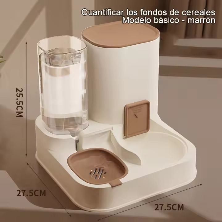 Alimentador Automático Para Gatos, Dispensador De Agua, Bebedero Para Perros Y Gatos, Tazón De Alimentación De Acero Inoxidable - 1