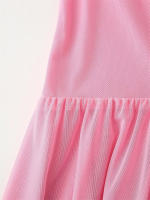 Elegante Vestido Largo de Fiesta de Malla Rosa sin Tirantes Vestido de Fiesta para Mujer con Cuello y Buffer y Espalda Descubierta - details 5