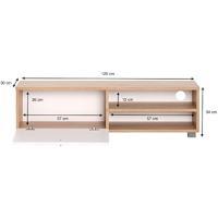 Mueble TV Salón Mesa para TV Color Roble y Blanco 120 x 30 x 34 cm - details 3