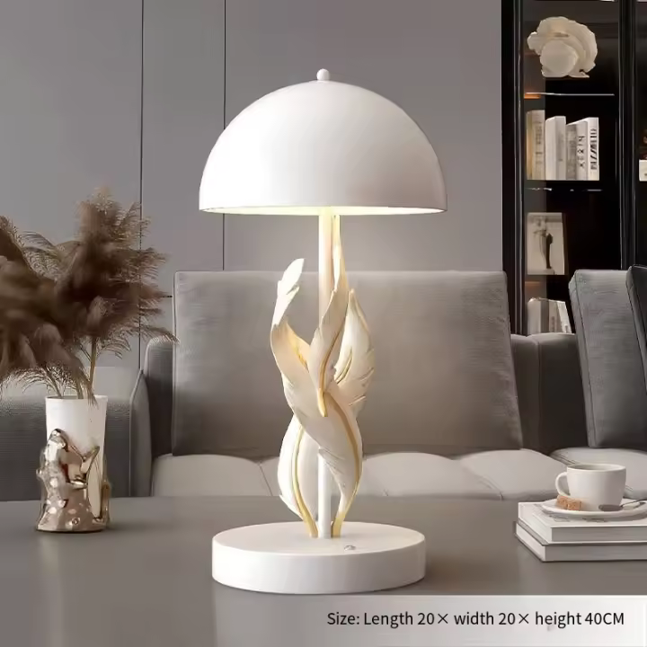 Lámparas de mesa de plumas de lujo ligero adornos de arte lámparas de Ambiente - 1