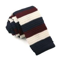 Corbata de punto a rayas gruesas a la moda, corbata de camisa tejida de piel ajustable, corbata suave y cálida para hombres y niños - details 3