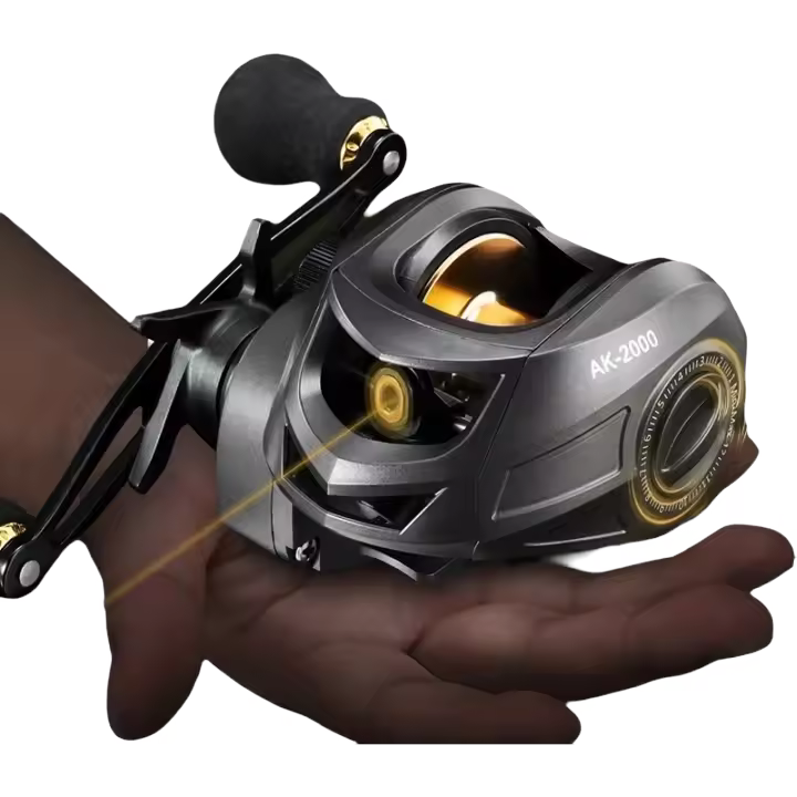 Carrete De Pesca Baitcasting AK 9.5KG Max Drag Ratio De Engranajes 7.2:1 Carrete Baitcaster Para Oceanos Rios Lagos Y Montañas - 1