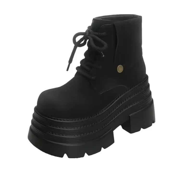 Botas de suela gruesa con logo Dropshipping, zapatos de invierno, tacones altos, botas de mujer - 1