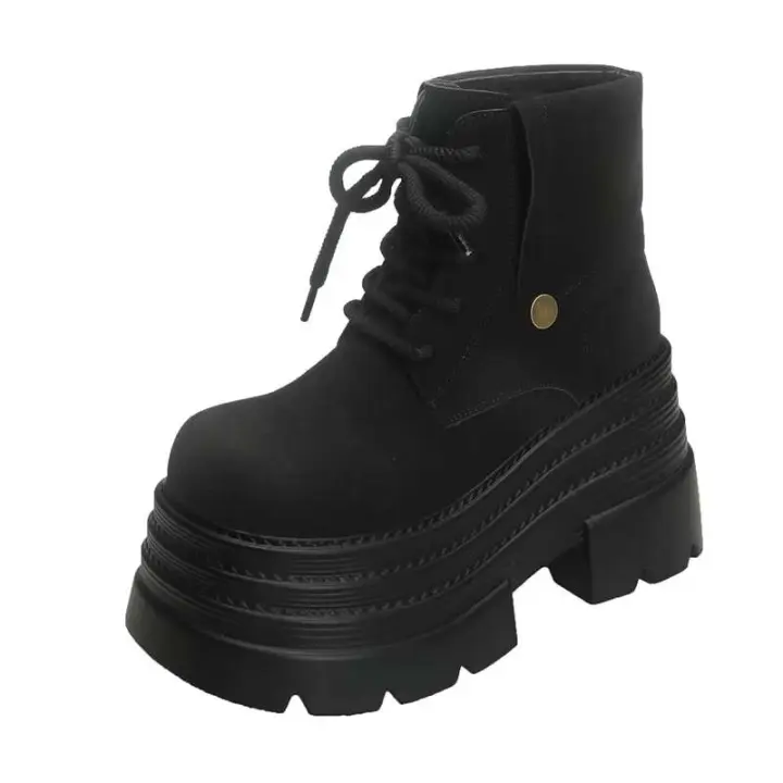 Botas de suela gruesa con logo Dropshipping, zapatos de invierno, tacones altos, botas de mujer - 1