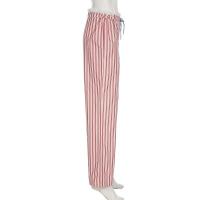 Pantalones holgados de pierna recta a rayas para mujer, moda coreana, cintura elástica, empalme de encaje, pantalones femeninos - details 10