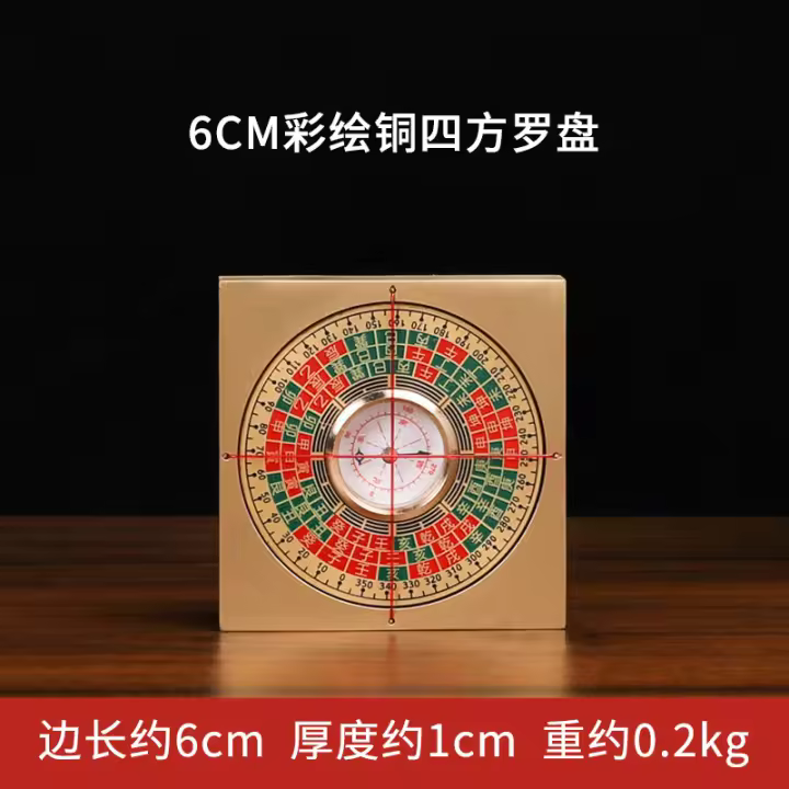Wenwang Feng Shui Geomancia completa Panel de cobre de color Adorno Brújula - 1