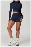 Conjunto de Yoga de Manga Larga Top de Correa Alta y Leggings Deportivos para Mujeres - details 9