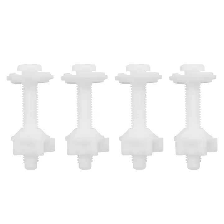 4PCS Toilet Seat Hinge Bolt Screws with Plastic Nuts and Washers Toilet Seat Replacement Parts Kit - 1