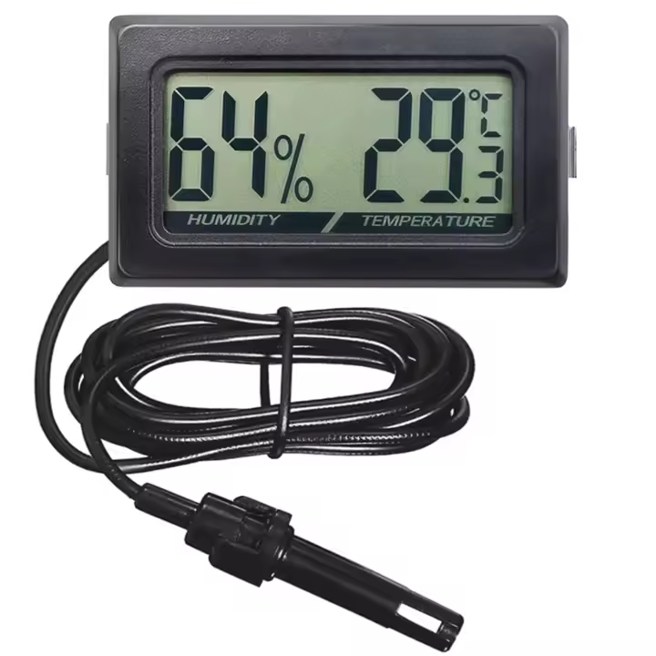 Termómetro para tanque de reptiles, accesorios para tanque de reptiles, termómetro para terrario, higrómetro, pantalla LCD Digital, caja de cría de mascotas - 1