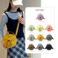 Bolsa de almacenamiento de nailon para teléfono móvil, bolso redondo pequeño informal de gran capacidad, Color sólido, estilo coreano, bolso de hombro individual para estudiantes - details 0