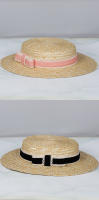 Sombrero de paja de ala corta Retro para mujer, elegante sombrero de copa para fiesta de té y boda con cinta de ganchillo, gorro de viaje de verano para mujer - details 3