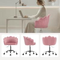 Sillón ergonómico de terciopelo con respaldo, sillón de tocador y estudio, patas de metal. - details 3