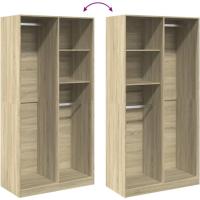 Armario de madera contrachapada color Roble 100x50x200 cm, Armarios Dormitorio, Armario Ropero, Roperos de Dormitorio, Armario para Habitación - details 6