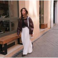 Chaqueta de solapa de color sólido sual manga larga elástica corta mujer t otoño desplazamientos prendas de vestir exteriores - details 13
