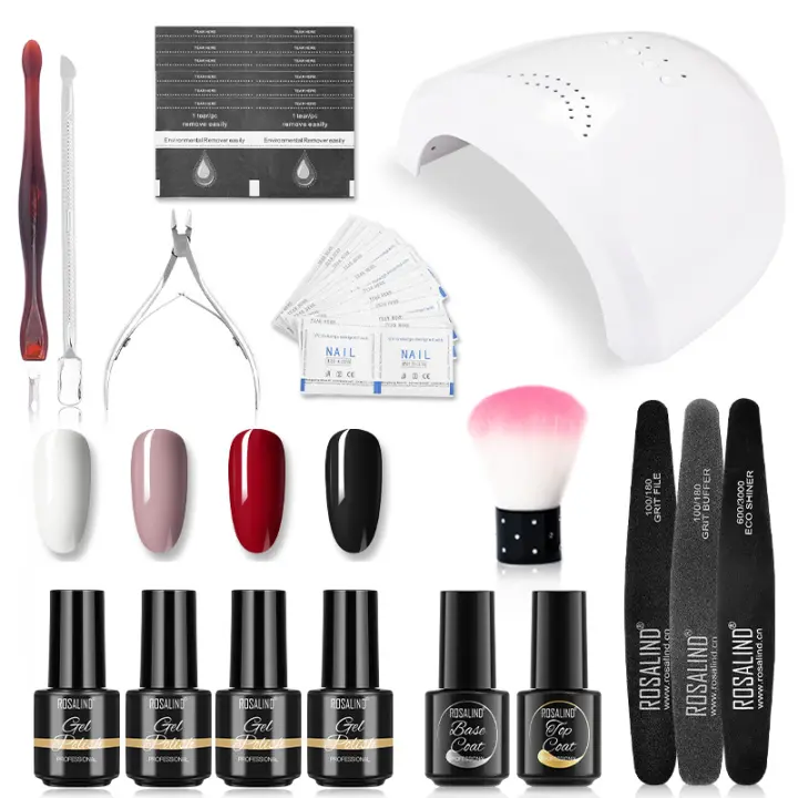 Rosalind-Juego de Esmaltes semipermanentes para manicura, removedor de esmalte de Gel, lámpara UV LED para arte de uñas, Base mate, capa superior, imprimación - 1