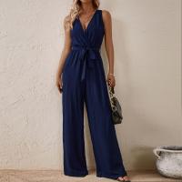 2025 Nuevo Mono Halter Estilo Europeo Y Americano Nueva Llegada Con Cordones De Cintura Alta Mono Sin Mangas Moda Conjunto Casual - details 32