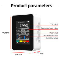 Detector de aire CO2 5 en 1 TVOC HCHO, instrumento de análisis de humedad y temperatura, Monitor portátil de calidad de dióxido de carbono - details 8