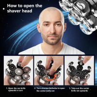 Afeitadora eléctrica de 7 cabezales con carga inalámbrica, perfecta para necesidades de cabello, barba y Raspador - details 3
