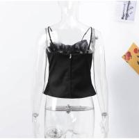 Top de Lentejuelas Elegante con Lazo Grande Top de Tanque sin Espalda con Cremallera para Mujeres - details 1