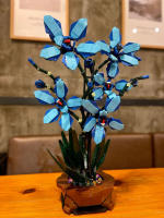 Ramo de flores de Cymbidium Faberi Bonsai, planta en maceta, decoración del hogar, bloques de construcción, juguetes para niños - details 3