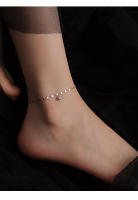 S Tobillera de cuentas redondas de alta gama para mujer, accesorio de verano, de plata pura, Simple, nueva moda, nicho ligero - details 4